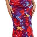 Gaharu Women's Summer Floral Bodycon Wedding Guest Cocktail Maxi Dress (Red, XXL)