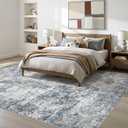 Natunest 11x14 Area Rugs for Living Room Washable Abstract Rug Blue/Grey