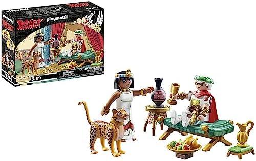 Playmobil 71270 Asterix: Caesar and Cleopatra - with Two Characters, A Leopard, A Long Chair for The Queen and Accessories - The Adventures of Obelix - History & Imaginary - from 5 Years Old