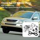 Engine Timing Belt Kit with Water Pump | Compatible with 2001-2010 Toyota Highlander Camry Sienna Solara & Lexus ES300 RX330 RX400h 3.0L 1MZFE/3.3L 3MZFE V6 DOHC 24V | Replaces# TKT-026