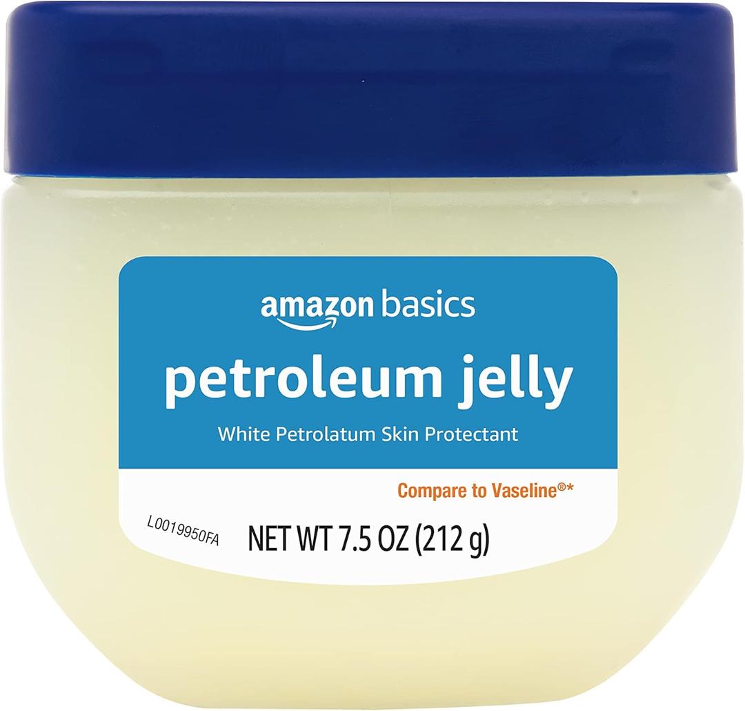 Amazon Basics Petroleum Jelly, Skin Protectant and Moisturizer for Dry Cracked Skin, Chapped Lips, Minor Cuts, Unscented, 7.5 oz, 1-Pack (Previously Solimo)
