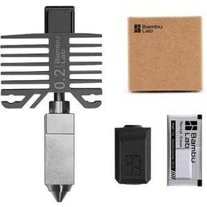 Bamboo Original 0.2mm Stainless Steel Nozzle Assembly Hotend Kit for Bambu Lab X1 Series and P1 Series,Compatible with P1S P1P X1C X1 Carbon 3D Printer