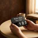 Book Read Counter - Book Capacity Reading Goal Tracker, Retro Bookshelf Decor for Readers, Bookworm & Library Lover Gift (Black)