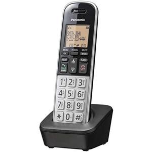 Panasonic Compact Cordless Phone with DECT 6.0, 1.6" Amber LCD and Illuminated HS Keypad, Call Block, Caller ID, Multiple Display Languages - 1 Handset - KX-TGB810S (Black/Silver)