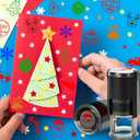Self-Inking-Christmas-Rubber-Stamps for Craft Cards Christmas Stamps for Kids Teacher Stamps for Christmas Card Making Supplies Holiday Stamps for Paper Crafting (Santa Claus-Small)