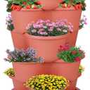 5-Tier Vertical Garden Tower Stackable Planter for Strawberries, Flowers, Vegetables & Herbs(Indoor & Outdoor)