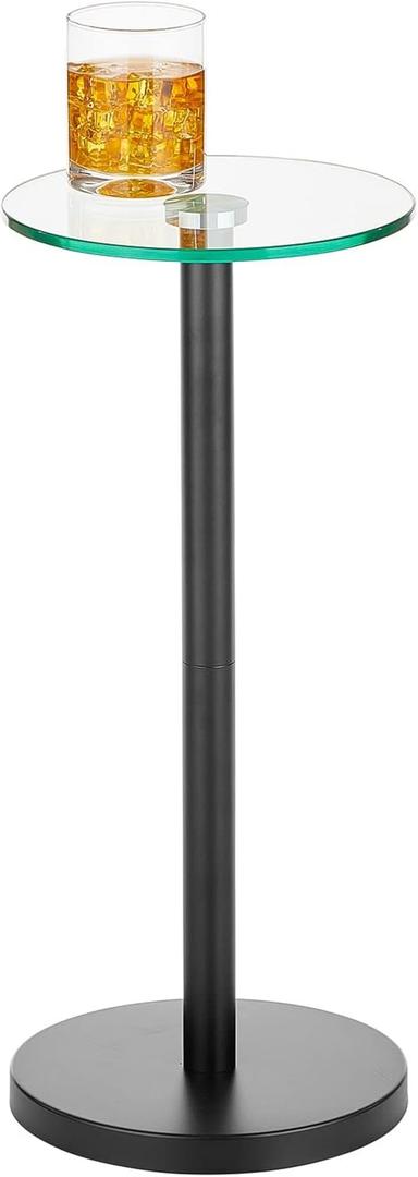 MDesign Bedroom Nightstand Side Table for Lamps, Books, Trinkets and Other Dcor Versatile Bedroom and Living Room Table Clear/Matte Black (9 inch)