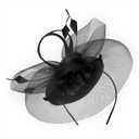 Fascinators Kentucky Hats Derby for Women 2026 Tea Party Hat with Feather Hair Clip Headwear for Wedding Church Hat (Black)