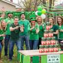 2 x 37 Pcs St. Patrick's Day Party Game Knockdown Can Set, 2 in 1 Bean Bag Toss and Slingshot Shooting Game with Metal Cans Bean Bags Slingshots Foam Balls for Family Gathering Carnival Party