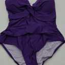 CUPSHE Plus Size One Piece Swimsuit for Women Ruched Underwire Bathing Suit Curvy Tummy Control Swimwear (X-Large Plus, Deep Purple)