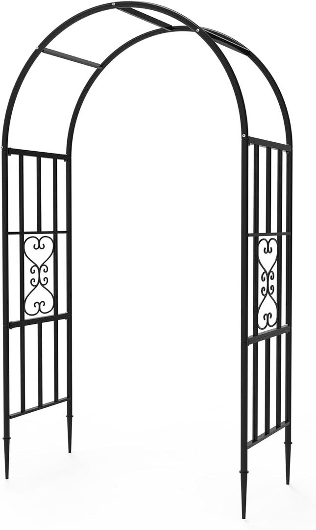 Garden Arch - 87"(H)*47"(L), Rust-Resistant and Sturdy Metal Garden Arbor, Trellis for Climbing Plants Outdoor, Use for Backyard, Patio, Lawn and Wedding Decorations（20MM Pipe）