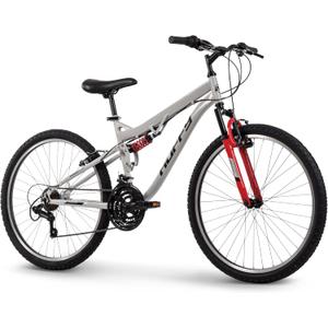 Huffy Stone Mountain Hardtail Mountain Bike for Boys/Girls/Men/Women, 20"/24"/26" Sizes, 6 or 21 Speed Shimano Twist Shifting, Front or Dual Suspension, Comfort Saddle, Sleek Colors