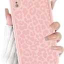 Cute Cheetah Print Phone Case for iPhone XR Case 6.1", Aesthetic Luxury Pink Leopard Pattern Design Cover Shockproof Soft Slim TPU Full Camera Lens Protective Funda for Women Girls