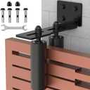 Heavy Duty Slide Gate Roller Guide with L Rear Post Steel Bracket, Sliding Rolling Gate Hardware Kit Support Assembly for Sliding/Rolling/Garage/Wood/Fence Door (Black-1pc, 6in)