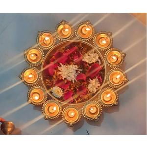 Urli Bowl for Home Decor | Urali Bowl for Home Metal Handcrafted for Floating Flowers and Tea Light Candles Home, Office and Table Decor | Diwali Decoration Items 14 Inch Diameter