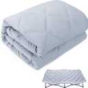 Sheet for Regalo My Cot Portable Toddler Bed, Joovy Travel Cot (Sheet Only, Bed not Included), Soft Child Travel Cot Padded Cover, Grey