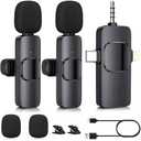 Aolemoa Wireless Microphone for iPhone, Camera, USB-C Mini Microphone 3 in 1, Professional Mini Mic with Noise Reduction, Lavalier, Lapel Mic for Video/Vlog/TikTok/YouTube