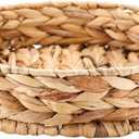 KINGWILLOW, Handmade Round Fruit Bowl Woven with Gourd Grass for Home Decor and Fruit Serving (Large)