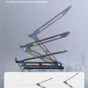 LOXP Adjustable Laptop Stand for Desk, Metal Foldable Laptop Riser, Portable Ventilated Cooling Lectern, Ergonomic Computer Notebook Stand Compatible with 10-15.6" Laptops
