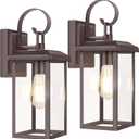 BesLowe 2-Pack Outdoor Wall Light Fixtures, 15" Exterior Lighting Fixtures Wall Mount, Waterproof Porch Lights Outdoor Wall Sconces Lanterns, Modern Outside Lights for House Front Door Garage, Brown