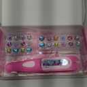 Hair Gem Stamper Kit,Bling Hair Jewels for Girls, Hair Styling Tool with Reusable Shining Diamonds, Christmas Birthday Arts & Crafts Gift for 5-12 Year Old Girl (Pink)