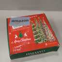 HMASYO 5 FT Pop Up Christmas Tree with Timer Lights and Decorations, Red Tinsel Christmas Tree with Candy and 24 Balls Ornament, Collapsible Pencil Tree Xmas Decoration for Home, Office, Party