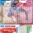 Fantasy Football Draft Board 2025-2026 Kit - Large Set with 576 Player Labels - Premium Color Edition[14 Teams 20 Rounds] 2 Pack