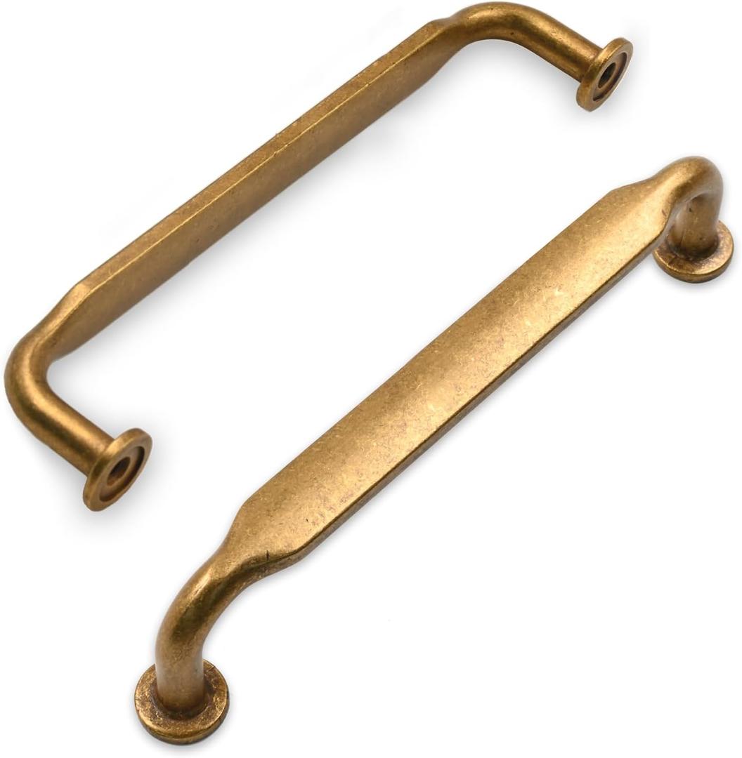 10 Pack 5 Inch(128mm) Antique Brass Cabinet Pull Vintage Kitchen Cabinets Handles Cabinet Hardware for Cupboard Handles Retro Kitchen Pulls for Cabinets Drawer Pulls