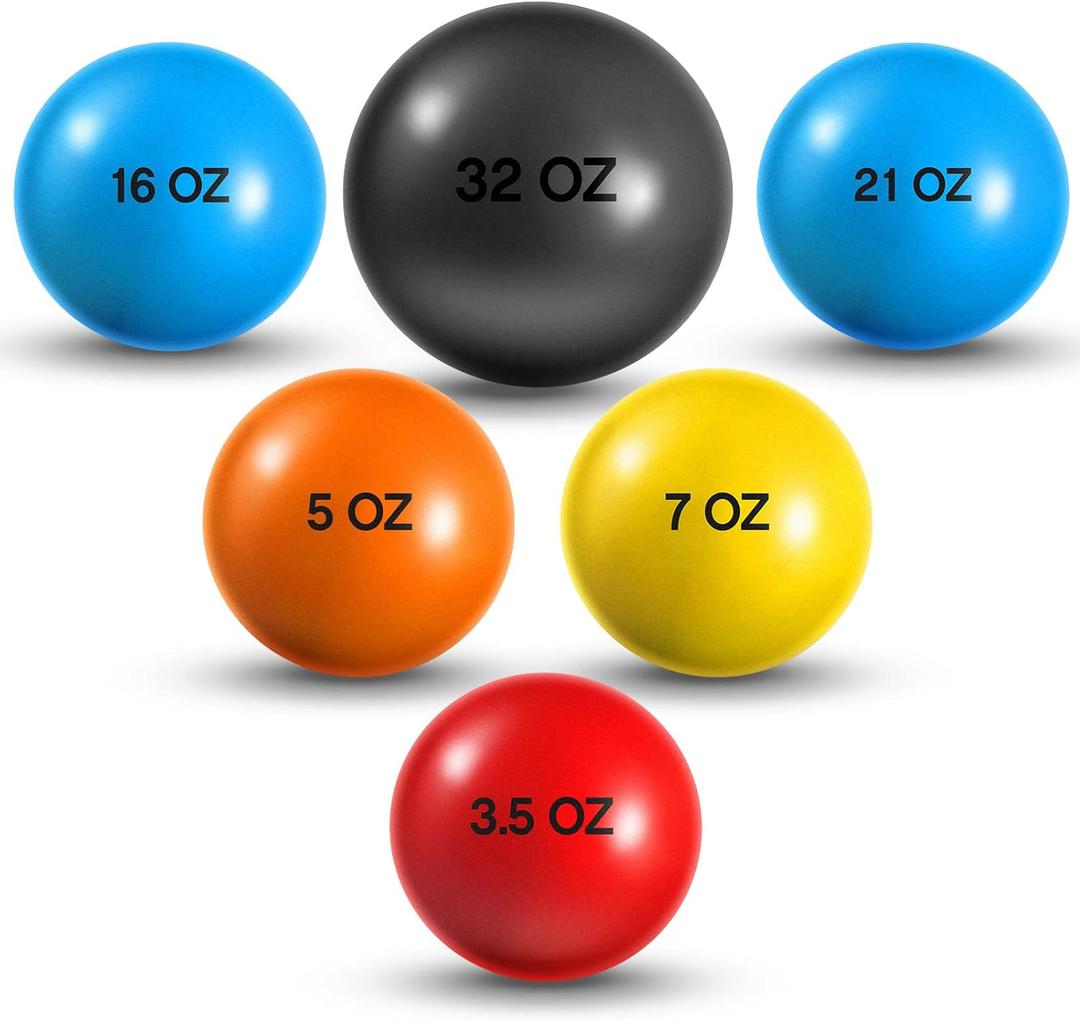 Hungdao 6 Pcs Weighted Plyo Training Balls Variable Plyo Weighted Balls Practice Weighted Baseball Weighted Ball Set for Throwing Pitching Power Improving Accessories, 6 Colors (3.5 to 32 Oz)