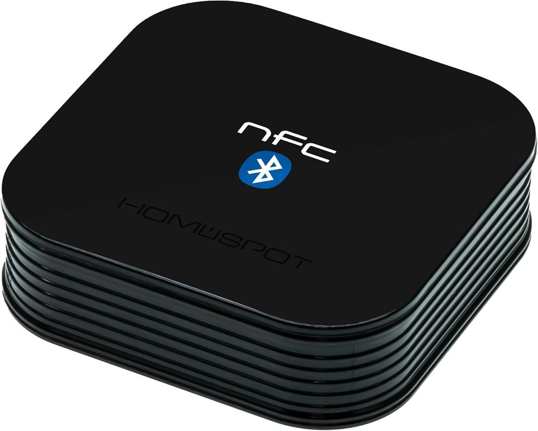 HomeSpot (2025 Version) NFC-Enabled Bluetooth Audio Receiver with aptX HD, 100 ft Long Range, Digital Optical & 3.5mm Output for Speaker System