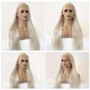 32 Inch Long Platinum Blonde Lace Front Wig Human Hair 13x6 HD Transparent Lace Frontal White Blonde Brazilian Real Remy Hair Wear and Go Glueless Wigs for Women Pre Plucked Tiny Knots 180% Density
