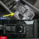 Car Accessories Fit for 2019 2020 2021 2022 2023 2024 2025 Mazda 3 Axela Interior Gear Shift Knob Console Media Panel Cover Trim (Brushed Black Style) Stainless Steel 1 PC