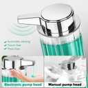 Automatic Soap Dispenser Liquid for Kitchen: 11 OZ Glass Touchless Clear Auto Soap Dispenser for Bathroom - Hand Dish Lotion Home Countertop Kids - Family Couple