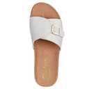 Skechers Women's LIFTED COMFORT - RESTLESS WAVE, Relaxed Fit Adjustable Buckle Slide, Off White, 9M