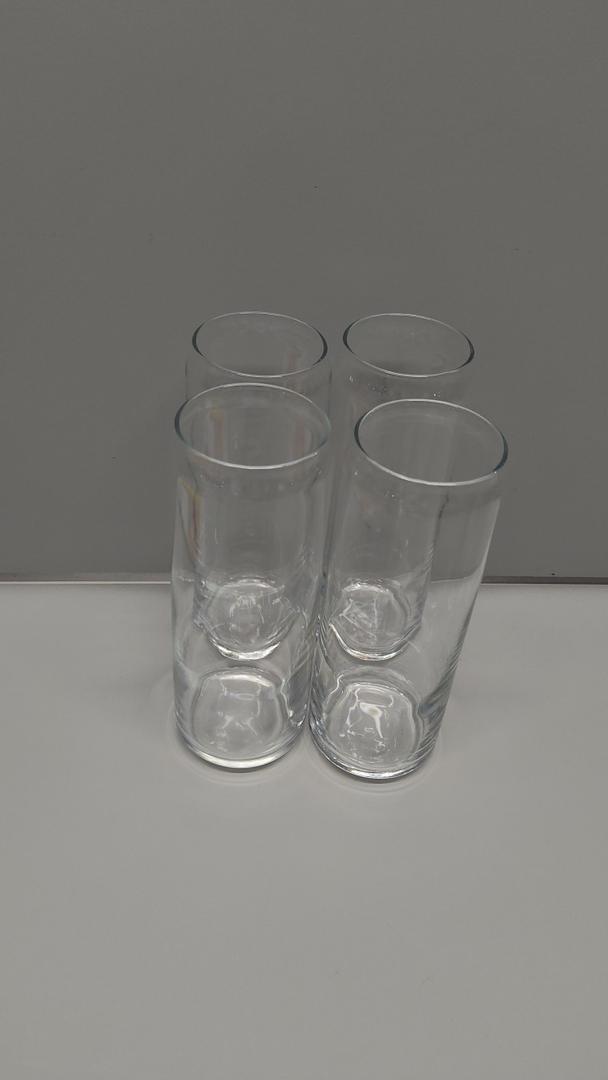 7" H Clear Glass Candle Holders, 4Pcs