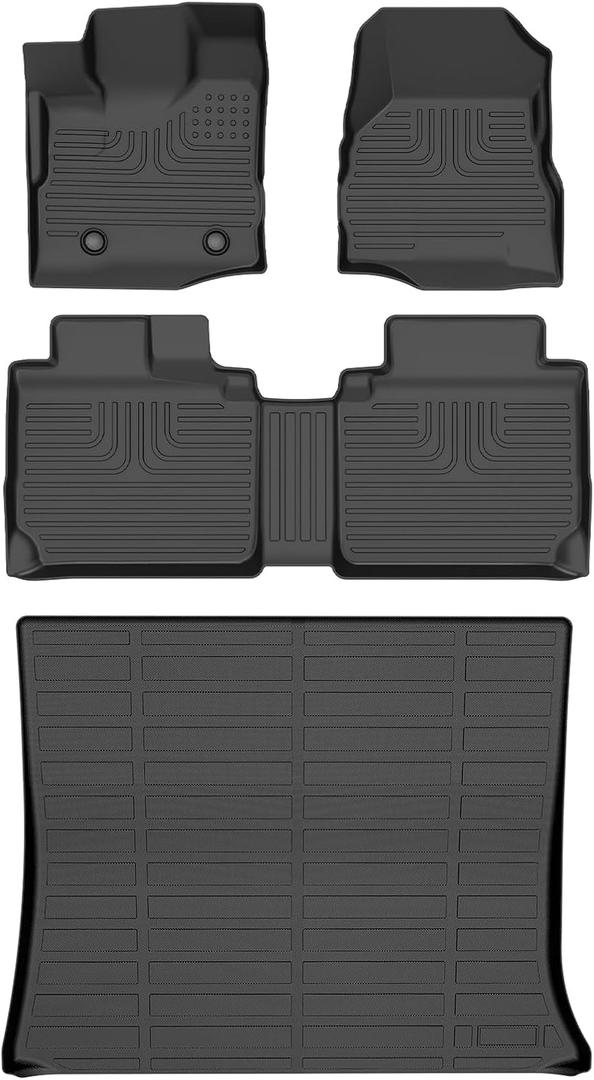 AIPOIL® Floor Mats & Cargo Liner Set for 2012-2017 Chevy Equinox & GMC Terrain All Weather Protection TPE Anti-Slip Automotive Full Set Custom Chevrolet Equinox Car Mats Accessories - Black