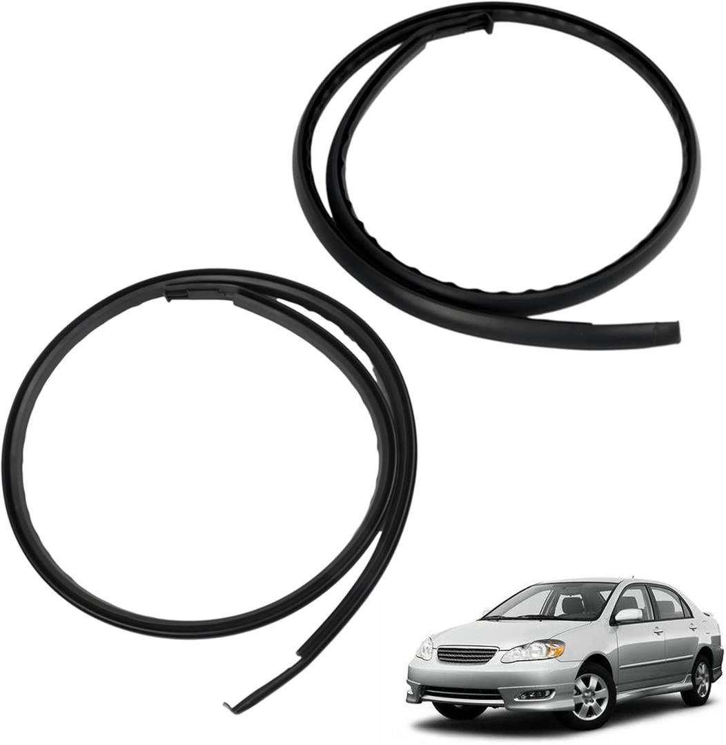 2 Pcs Black Roof Trim Molding Sealing Strip Kit Replacement for 2003-2008 Corolla