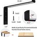 Shelf Bracket 12 inch Heavy Duty for DIY Floating Shelf, 1/5 inch Thick Brackets for Shelves Max Load 150 Lbs, 6 Pack, 11.25" x 6" x 1.5"