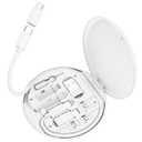 Multi USB Charging Adapter Cable Kit, C to iOS Device Cable Box, Conversion Set USB A & Type C to Male Micro/Type C/iOS Device, Data Transfer, Card Storage, Tray Eject Pin, Phone Holder (White)