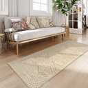 Wonnitar Moroccan Washable Kitchen Runner Rug 2'6"x8', Non-Slip Boho Rug Runners for Hallways, Farmhouse Floor Carpet Soft Runner for Bathroom Hall Entyway (Kakhi,2'6"x8')