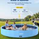 VISTOP 117" Extra Large Dog Pool with Sprinkler, Heavy Duty Foldable Hard Plastic Kiddie Pool, Non-Slip Collapsible Swimming Pool for Dogs, Kids & Pets, Portable Outdoor Backyard Water Play Tub