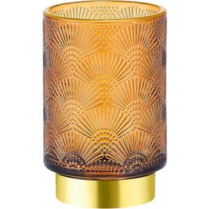 Makeup Brush Holder Organizer,Toothbrush Holders,Desk Pen Pencil Holder,Multifunctional Vintage Glass Brush CupA41-5-US (Brown)