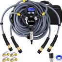 4 Tire Inflation Deflation System, 4 Tire Air Up Down System, 4 Tire Pressure Equalizer, Inflate or Deflate All 4 Tires at Once, Flexible Air Hose Fits Up to 155" Wheelbase.