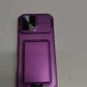 SSLOTSCASE for iPhone 17 Pro Max Case with Card Holder & Sliding Camera Lens Cover & Hidden Kickstand & Camera Stand & Wallet, Silicone Edge Durable Protective Case for iPhone 17 Pro Max, Dark Purple