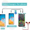 Portable Voice Changer, 8 Voice Changes Live Sound Card, Cool LED Lights Sound Board, Voice Disguiser, Modulator for for for One for PC,Phone,Laptops