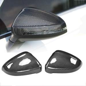 Real Carbon Fiber Mirror Covers, Rearview Side Wing Mirror Caps Shell for Audi A4 B9 S4 RS4 A5 RS5 2017-2024 (Without Lane Assist)