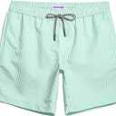 maamgic Mens Swim Trunks Quick Dry Swim Shorts with Mesh Lining Funny Swimwear Bathing Suits 7inch (Teal, M)