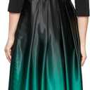 S.L. Fashions Women's 3/4 Sleeve Long Satin Mother of the Bride Dress with Pockets, Formal Party Gown (Green, M)