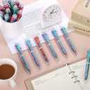 Aodaer 96 Pieces Multicolor Ballpoint Pens, 0.5 mm 6 Colors Transparent Barrel Ballpoint Pen, 6-in-1 Multicolor Retractable Pens for Office Supplies Party Favors Gifts