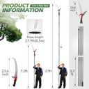 Walensee Pole Saws for Tree Trimming, Extendable Tree Pruner,Manual Branch Timmer with Blade and Scissors High Branches Pruning Fiberglass Pole Pruner and Cutter Garden Tool with Storage Bag 7.2-27FT